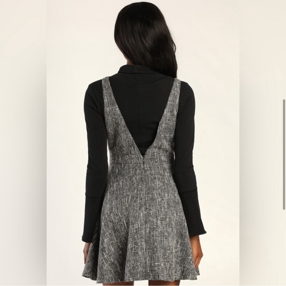 💛 bundle for $17- Classy Grey Boucle Skater Mini Dress - Picture 4 of 6